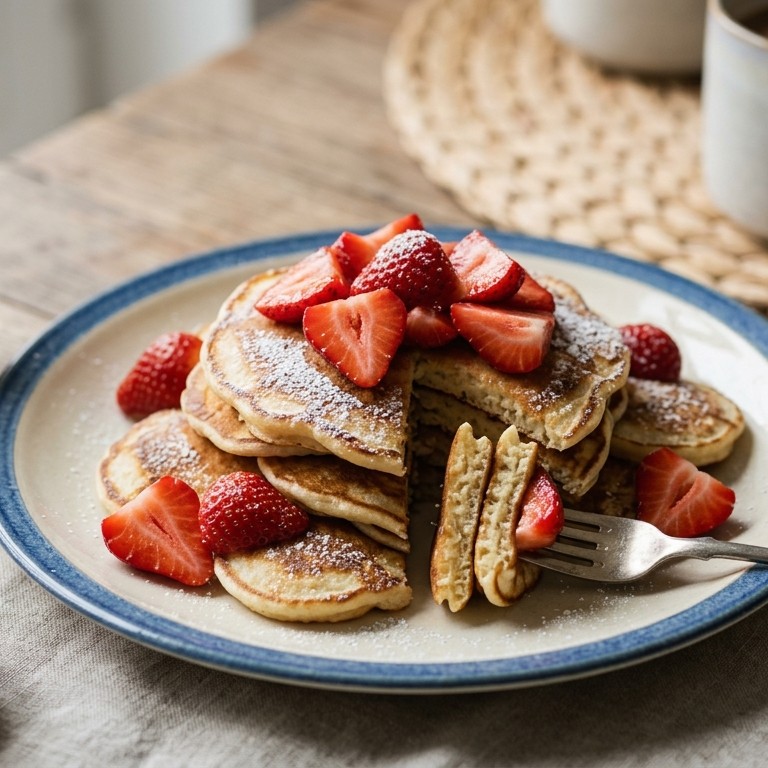 Pannenkoekjes met aardbeien