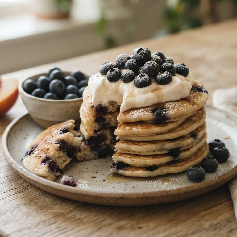 Pannenkoekjes met bosbessen