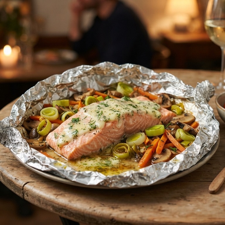 Papillotte van zalm met Boursin