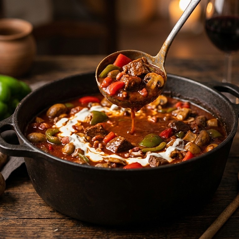 Paprika-champignongoulash