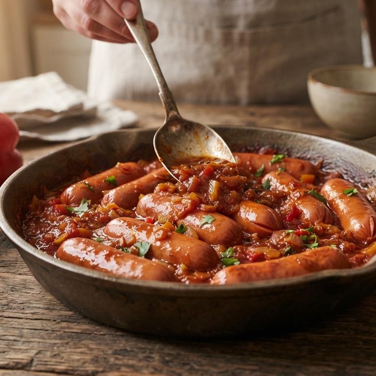 Paprika knakworstjes, goedkoop en lekker
