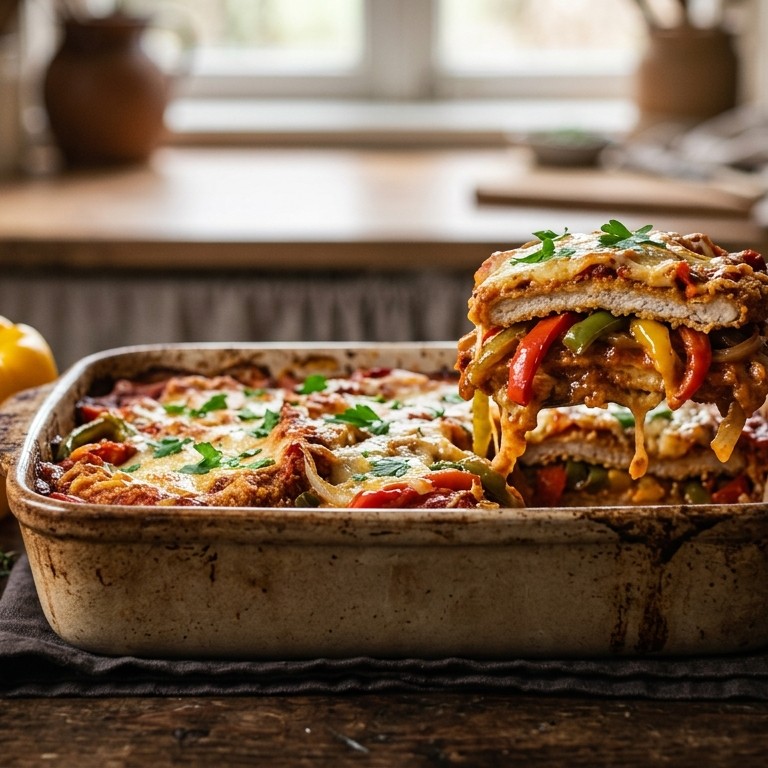 Paprika-schnitzellasagne
