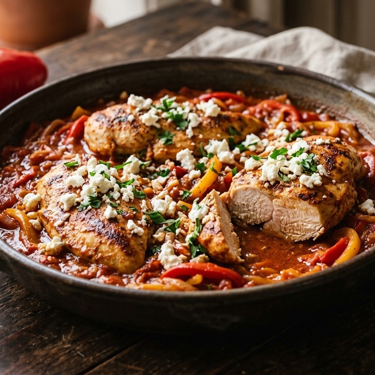 Paprikakip met feta