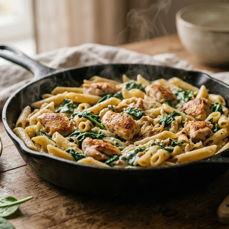 Pasta Kip Spinazie