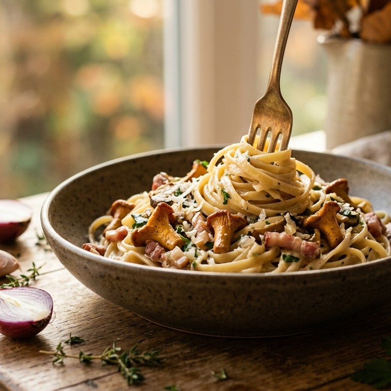 Pasta met bospaddestoelen