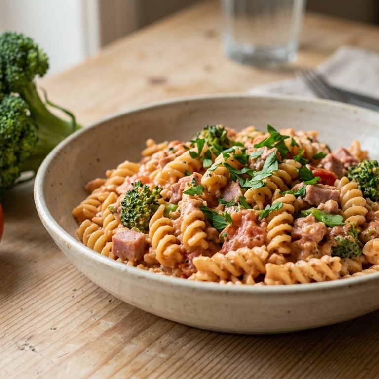Pasta met boursin en tomaat