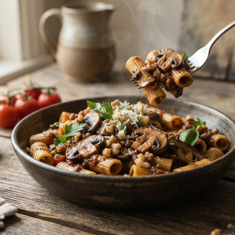 Pasta met champignons