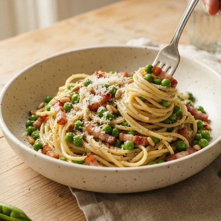 Pasta met doperwten