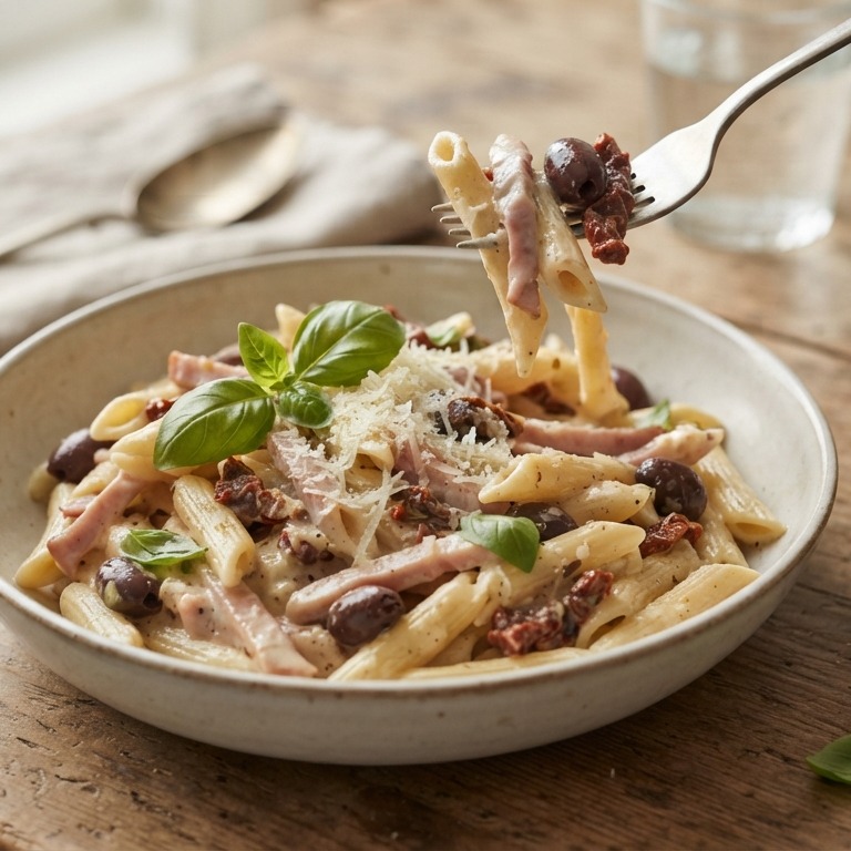 Pasta met ham