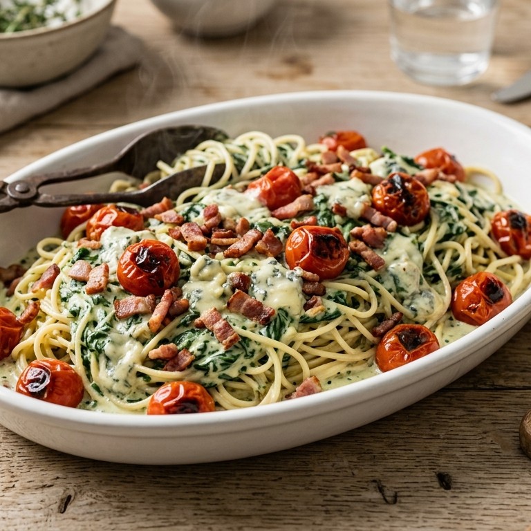 Pasta met spinazie