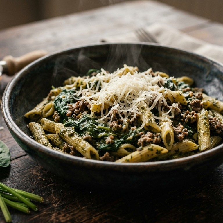 Pasta met spinazie