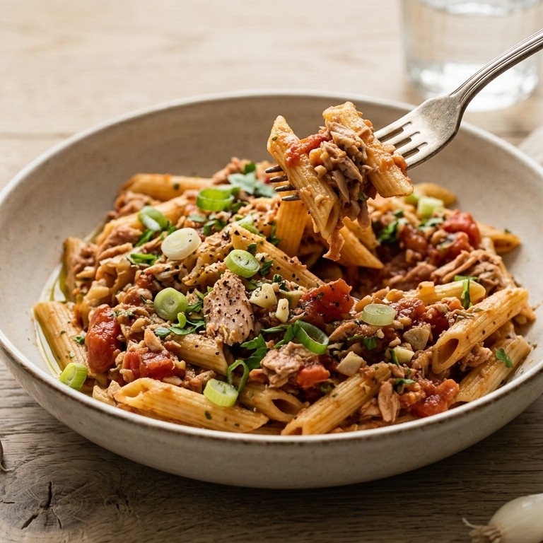 Pasta met tonijn-tomatensaus