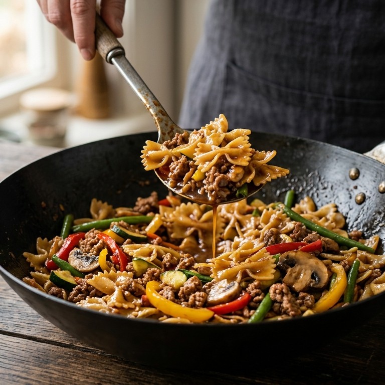 Pasta met woksaus