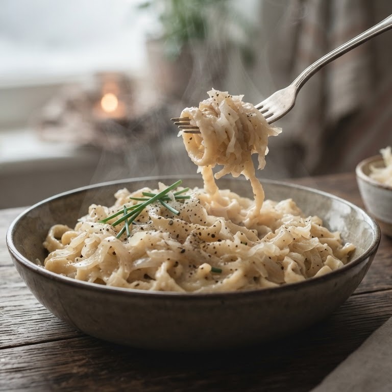 Pasta met zuurkool