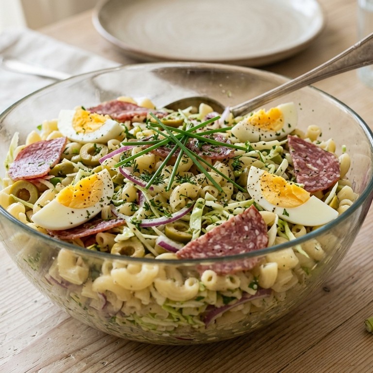 Pastasalade met knoflook