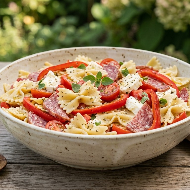 Pastasalade met rode paprika