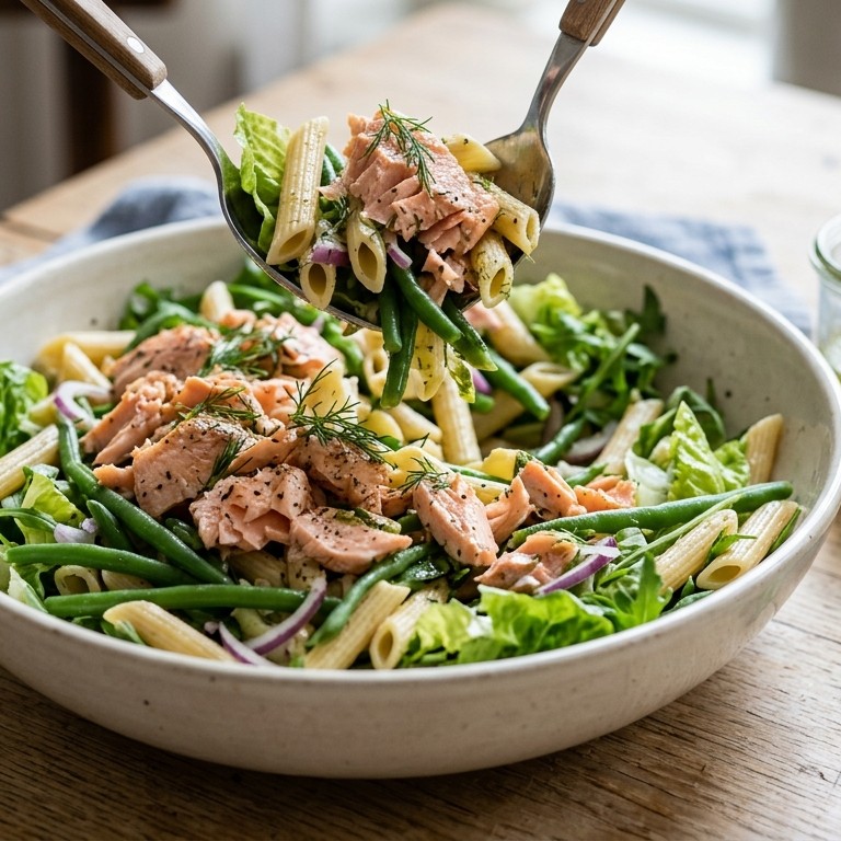 Pastasalade met zalmfilet