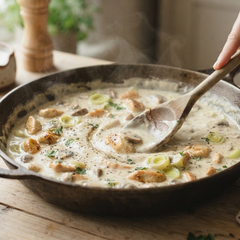 Pastasaus met kipfilet