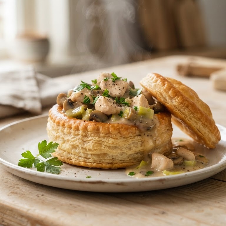 Pasteitje met kippenragout