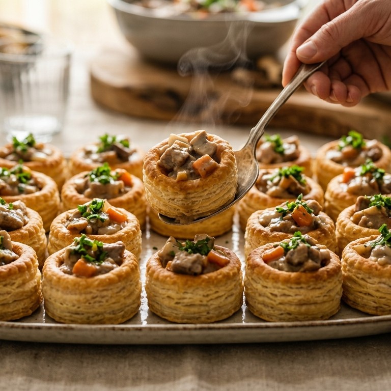 Pasteitjes met kalfsragout voor buffet
