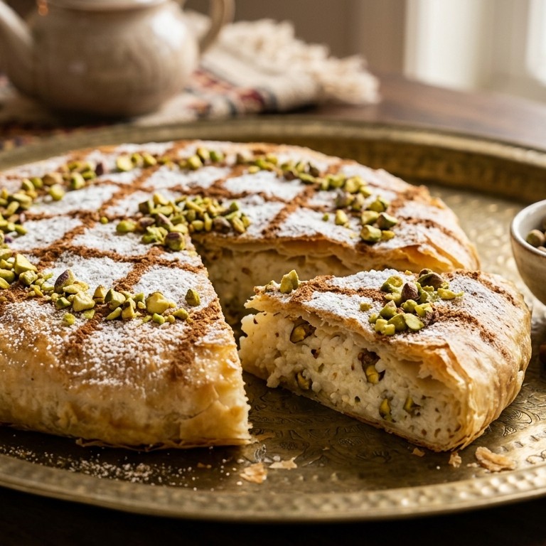 Pastilla met rijst en pistachenootjes