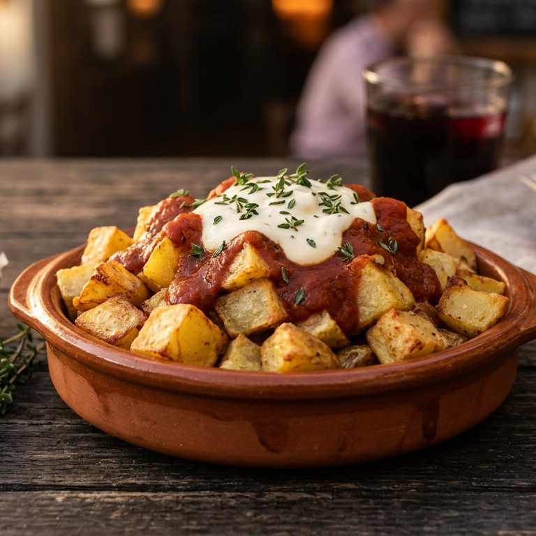 Patatas bravas, hete aardappelen