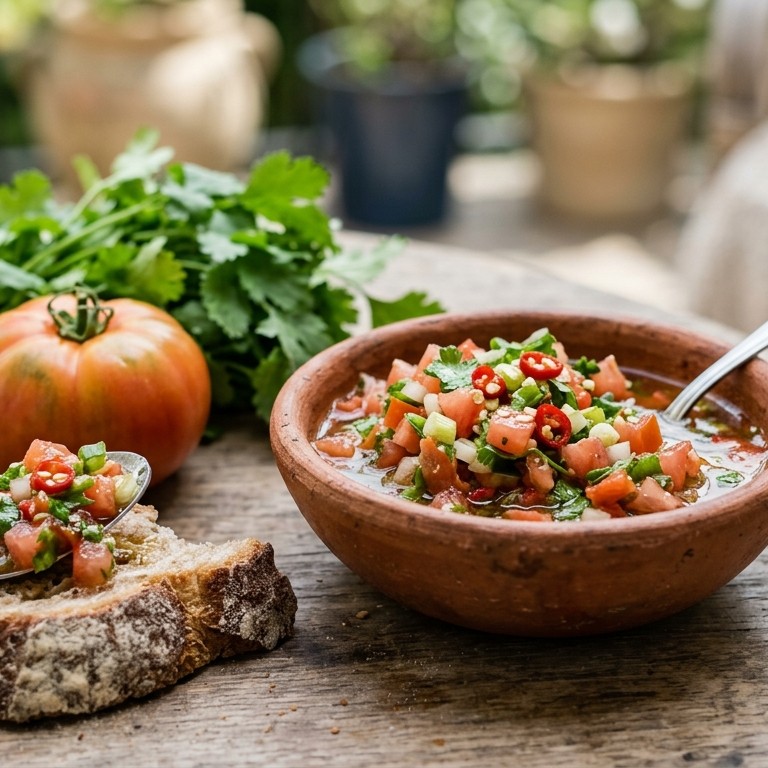 Pebre (tomaten/ koriander salsa)