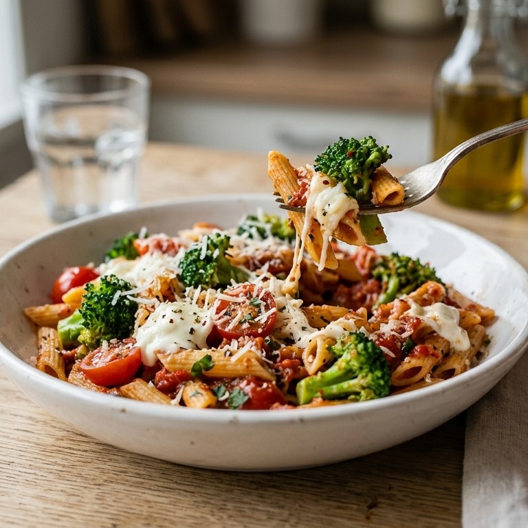 Penne met broccoli en mozzarella