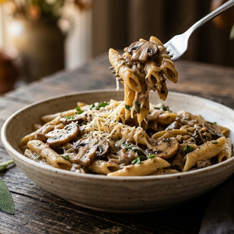 Penne met champignonsaus