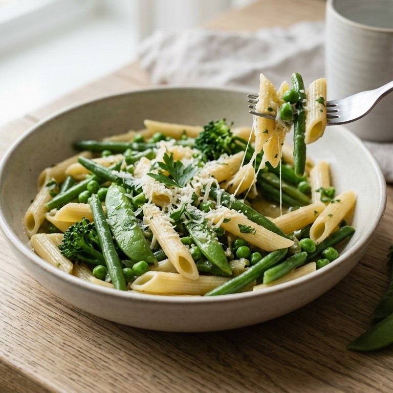 Penne met groene groenten
