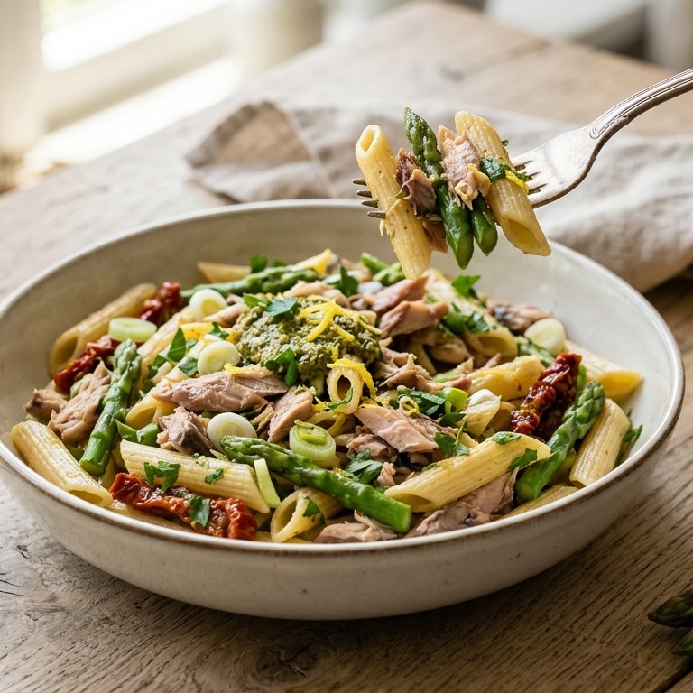 Penne met makreel