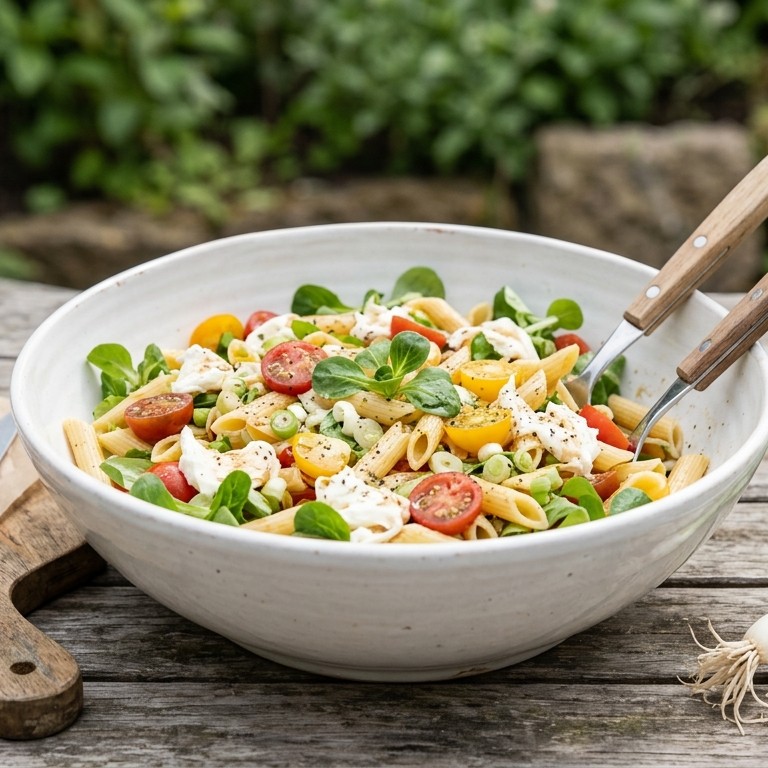 Pennesalade met cherrytomaatjes