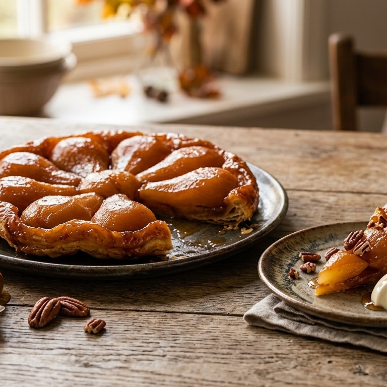 Peren tarte-tatin met honinghangop