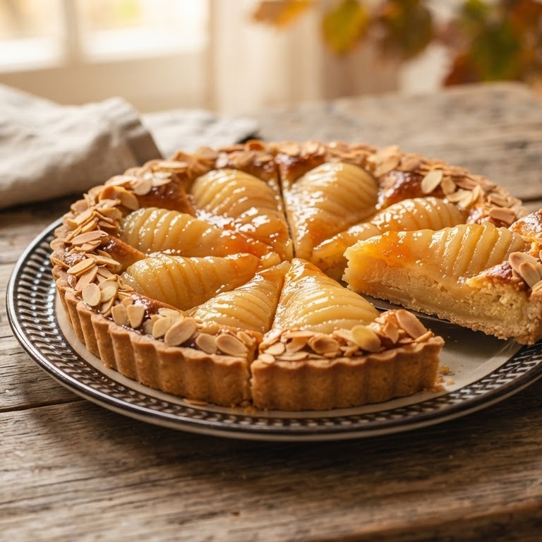 Perenflan met amandelen