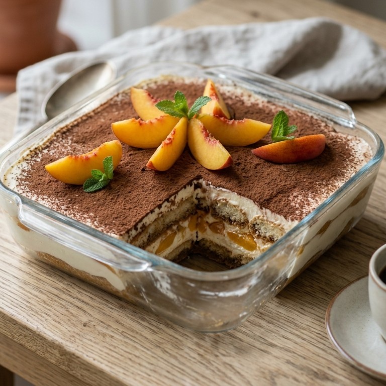 Perzik-tiramisu