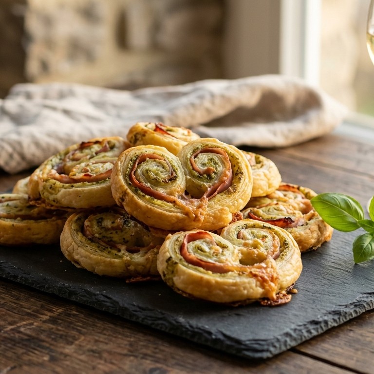 Pesto ham-kaas vlinders