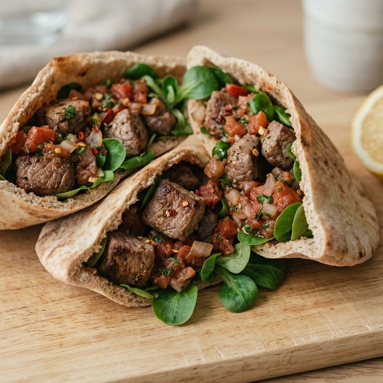 Pita met lamsblokjes