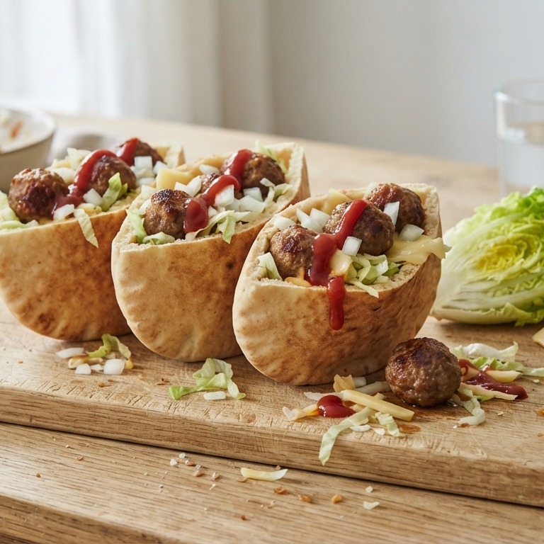 Pitabroodjes met gehaktballetjes