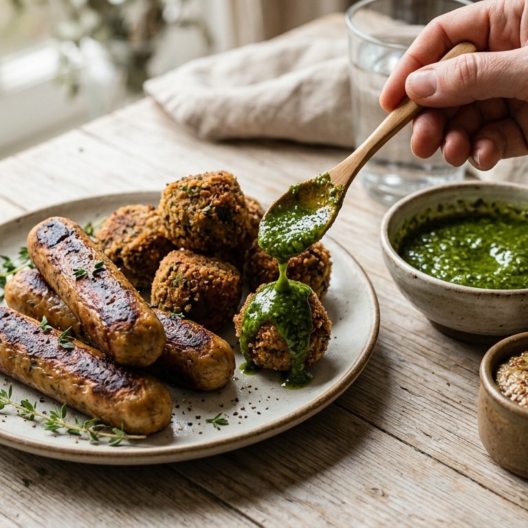 Pittige dressing voor Vega-worstjes en -balletjes