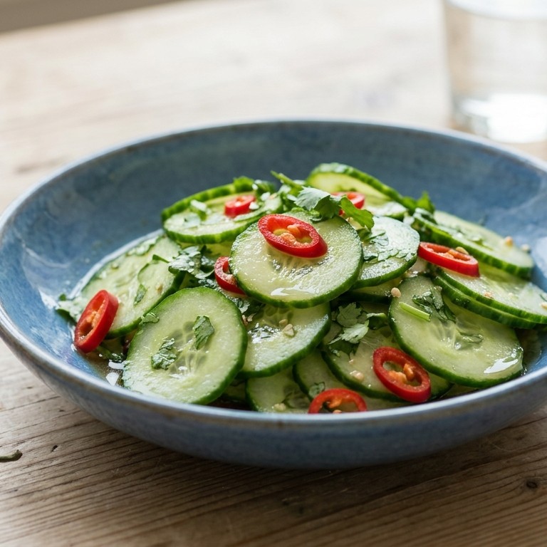 Pittige frisse komkommersalade