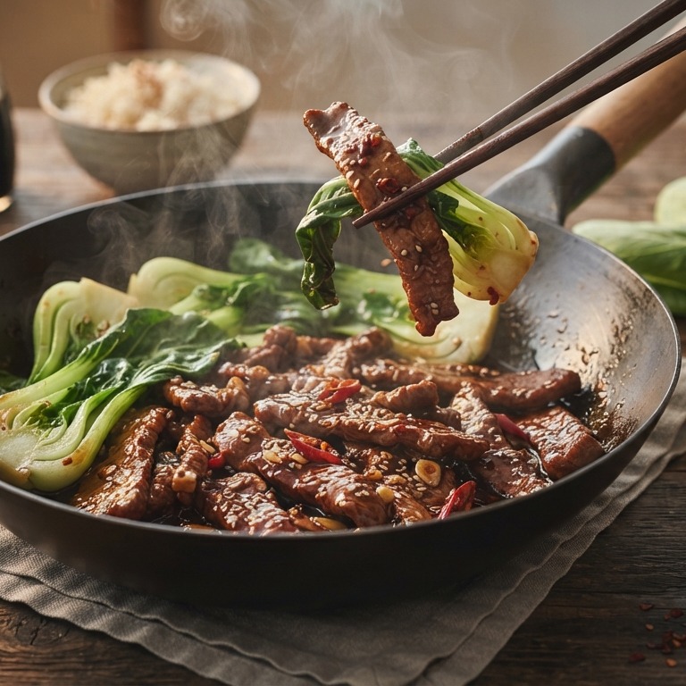 Pittige hamlapjes met paksoi