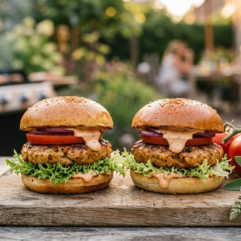 Pittige kipburgers