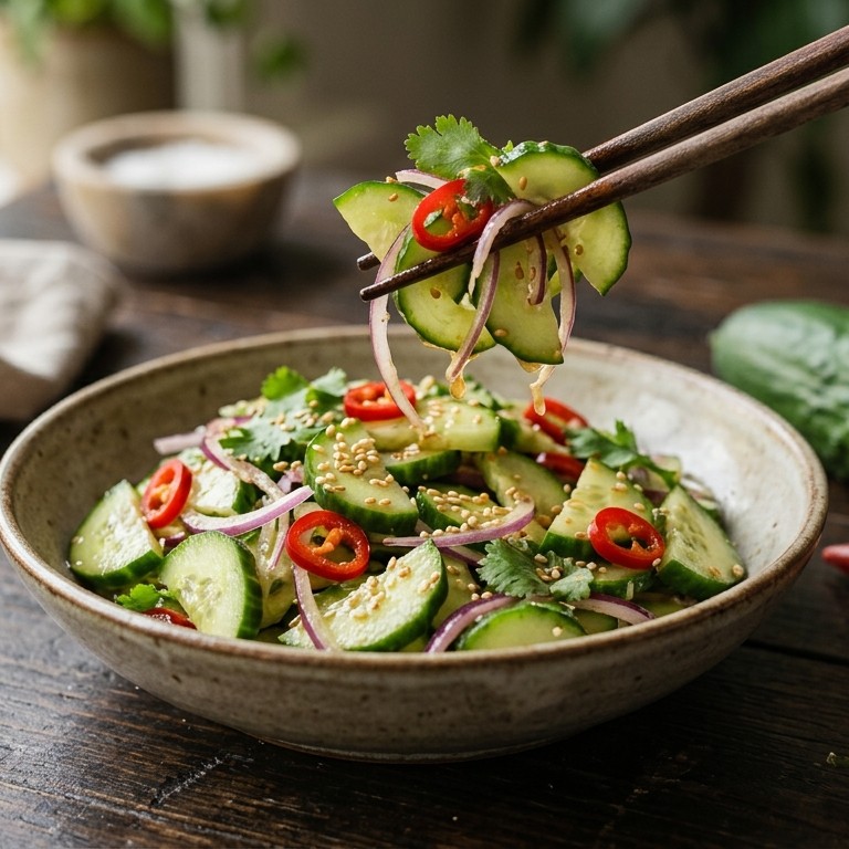 Pittige komkommersalade