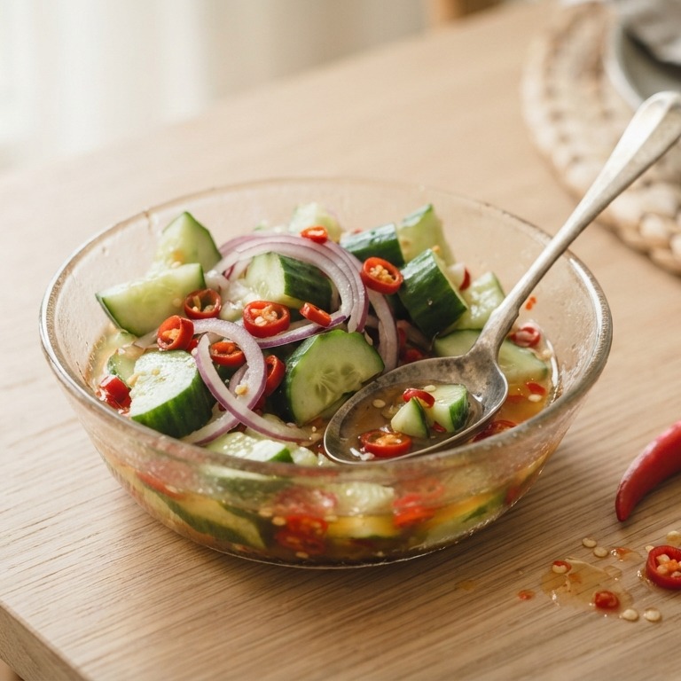 Pittige komkommersalade