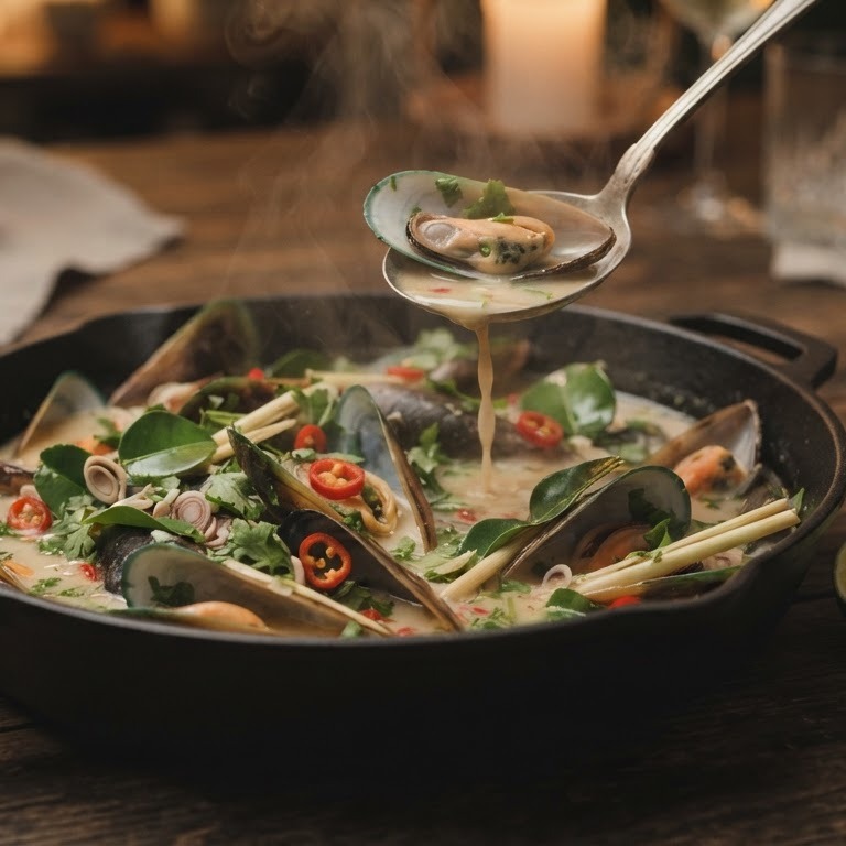 Pittige mosselen met Thaise kruiden