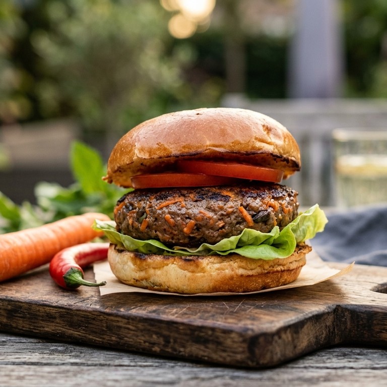 Pittige runderwortelburger