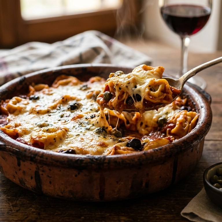 Pittige Siciliaanse visschotel uit de oven