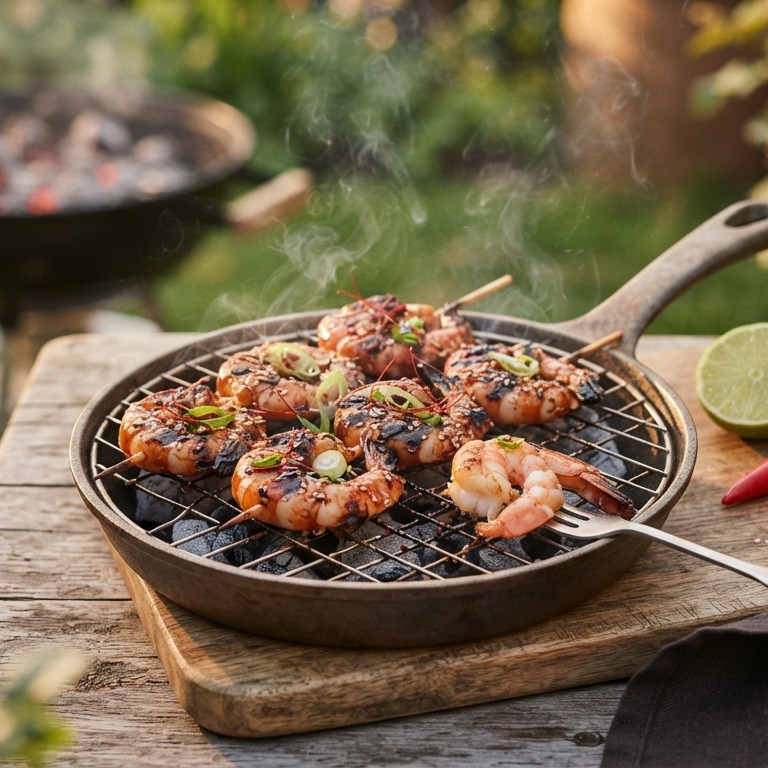 Pittige teriyaki garnalen