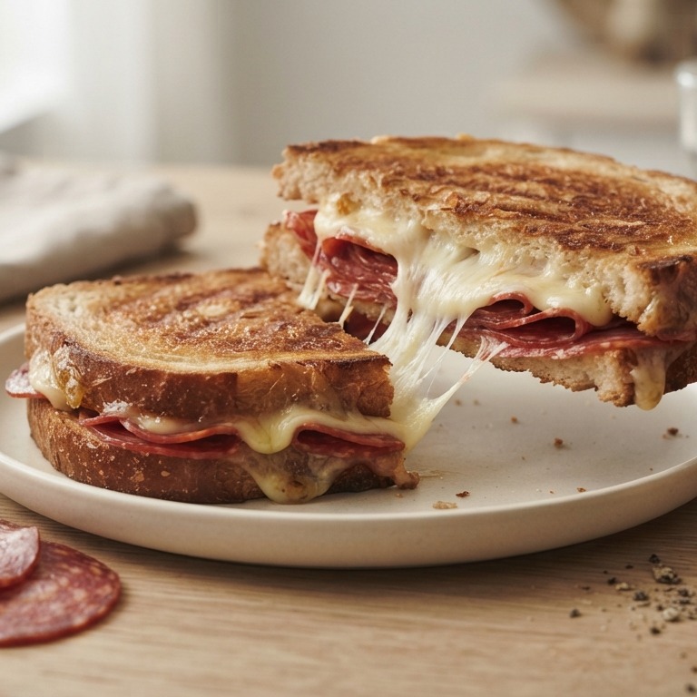 Pittige tosti met salami