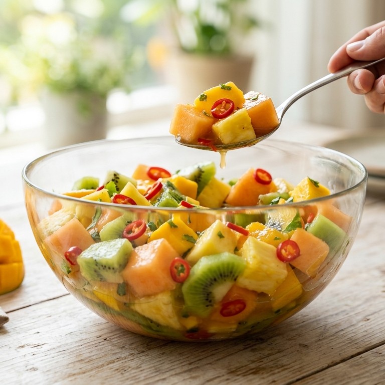 Pittige tropische fruitsalade
